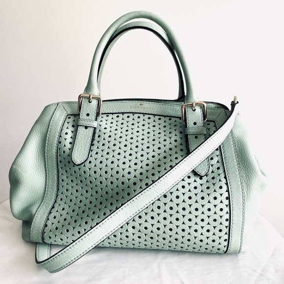 Kate Spade Perforated Leather Handbag Mint Green
